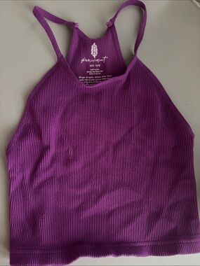 Free People Ribbed Tank Top in Deep Purple